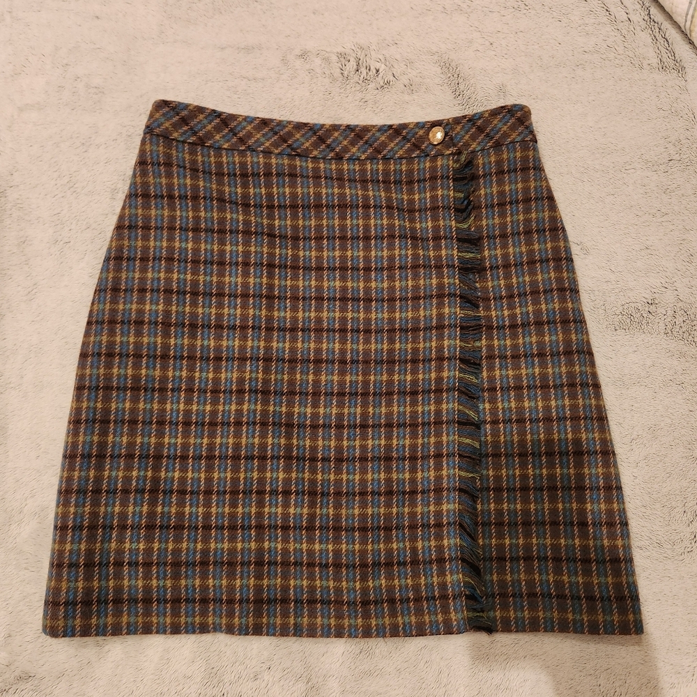 Talbots Fringe Faux Wrap Skirt